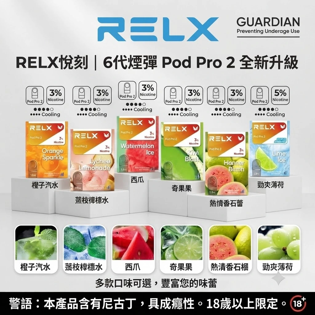 RELX電子煙商城_台灣現貨 RELX 6代 原廠煙彈